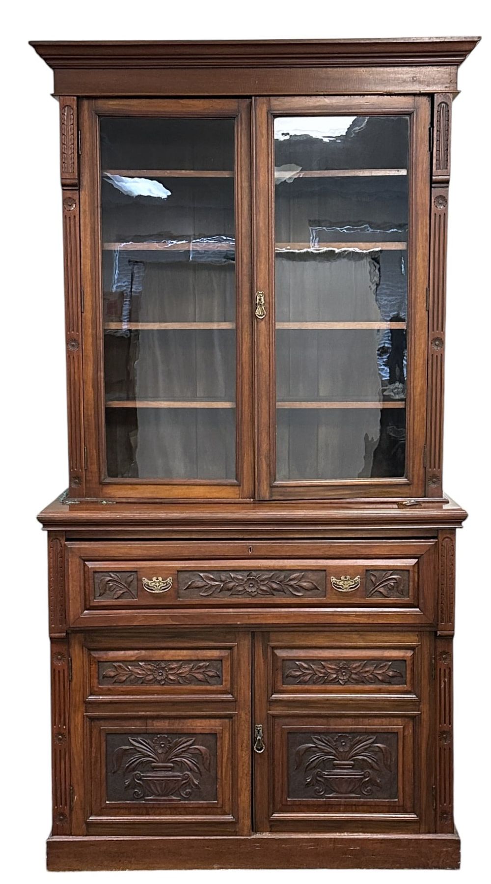 Lot 129: MAGNIFICENT ANTIQUE SECRETAIRE BOOKCASE