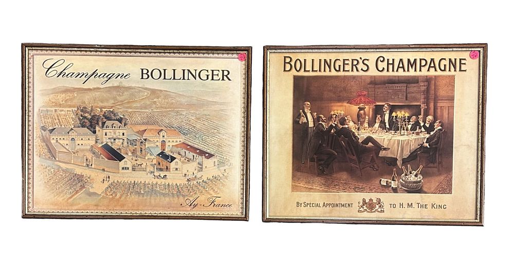 Lot 208: 2 FRAMED ANTIQUE / VINTAGE BOLLINGER CHAMPAGNE