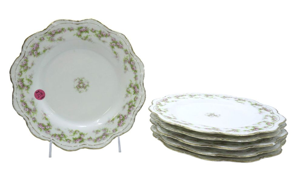 Lot 218: LANTERNIER LIMOGES FRANCE LUNCHEON PLATES - 6 PIECES