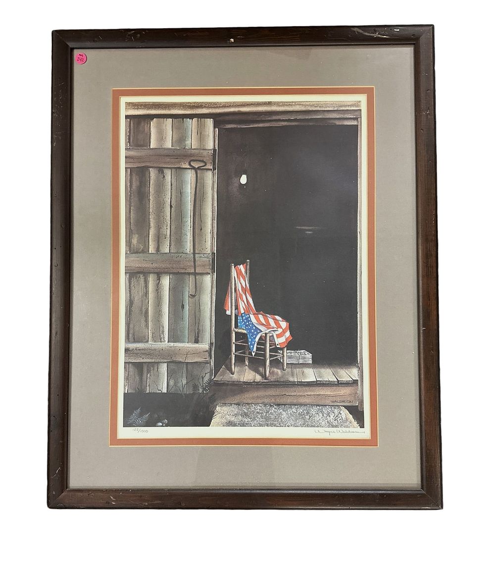 Lot 242: SIGNED LIMITED EDITION WAYNE WALDRON "JOHNNY WONT BE COMING HOME" PRINT