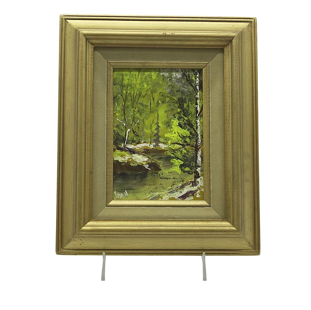 Lot 269: MID CENTURY LANDSCAPE OIL ON BOARD JAAN