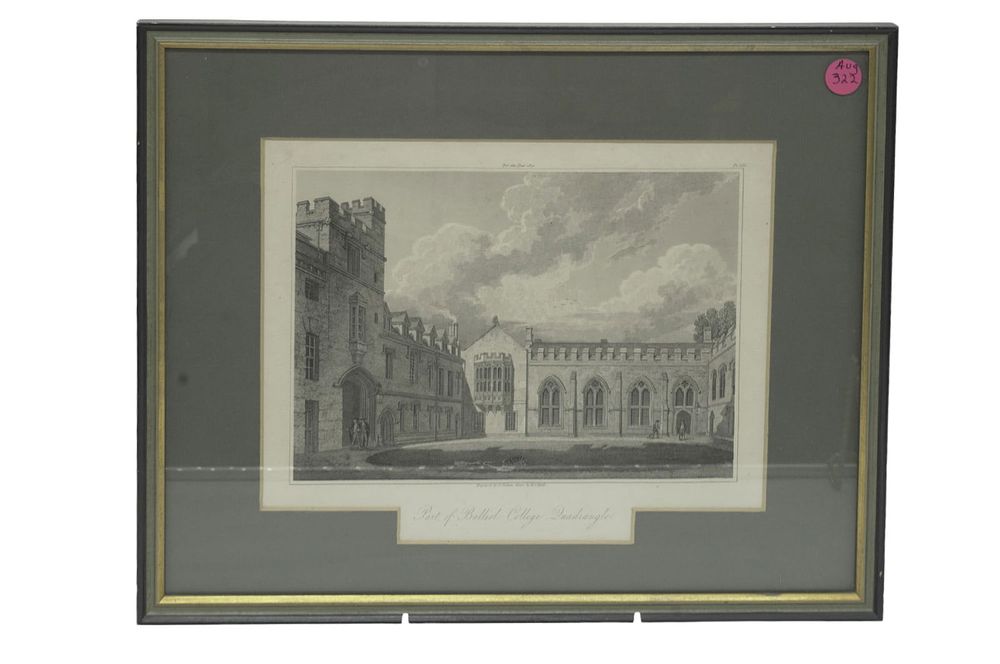 Lot 322: ANTIQUE COPPER PLATE ENGRAVING BALLIOL COLLEGE