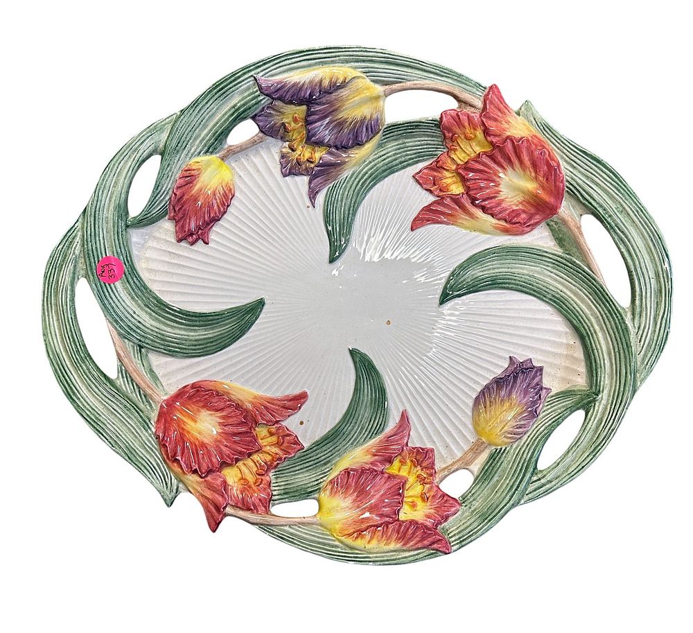 Lot 337: FITZ & FLOYD TULIP SWAN CERAMIC SERVING PLATTER