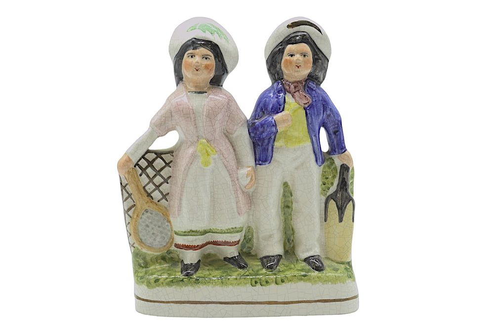 Lot 363: STAFFORDSHIRE TENNIS AND CRICKET FIGURINE