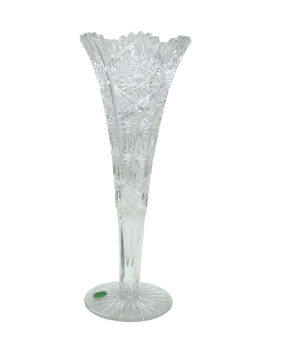 Lot 61: TALL AMERICAN BRILLIANT TRUMPET VASE