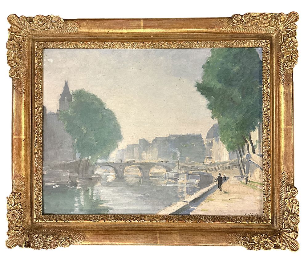 Lot 78: EUGENE THIERY (1875-1961 PONT MARIE OIL
