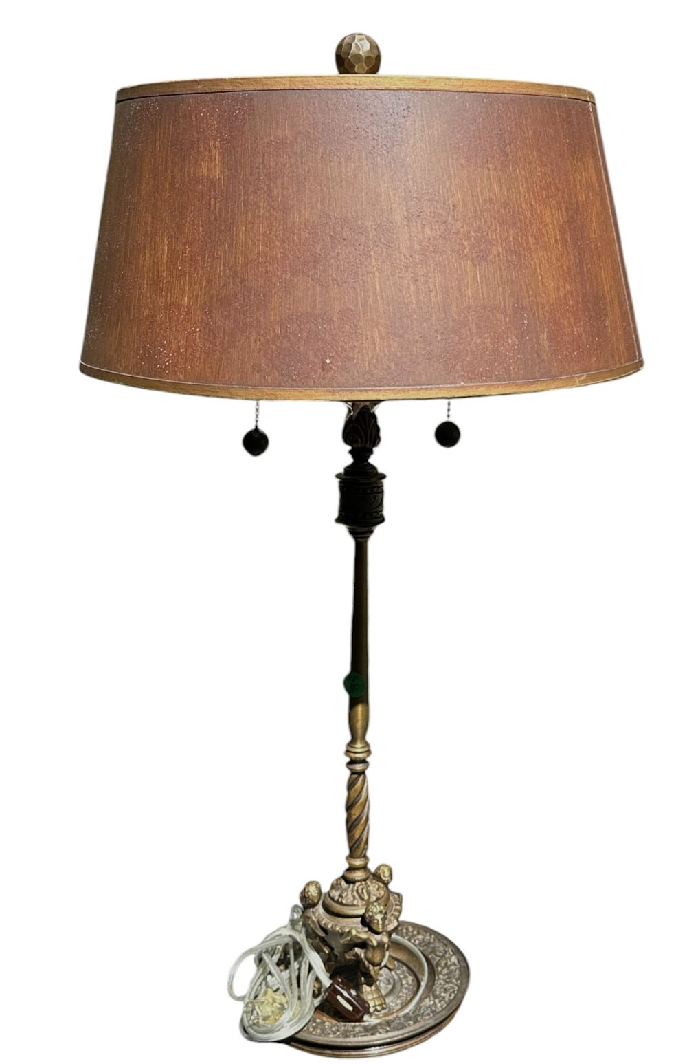 Lot 80: ANTIQUE BRONZECANDLESTICK LAMP