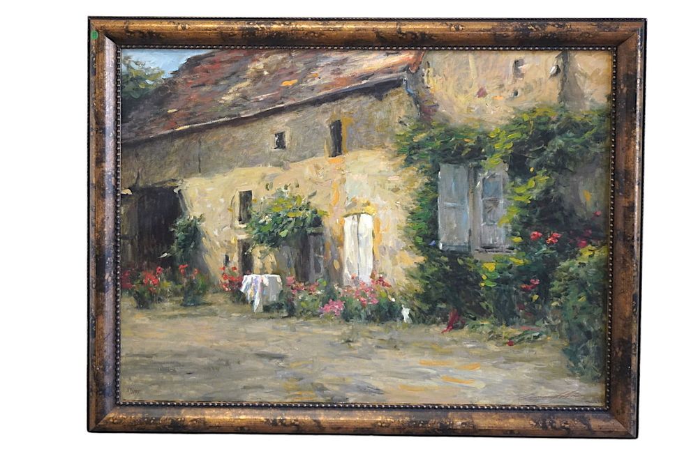 Lot 97: LARGE LEONARD WREN MAISON DU BURGUNDY GICLEE