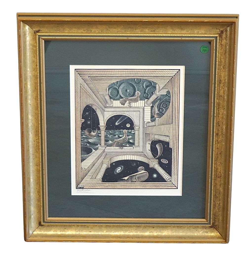 Lot 130: MAURITS CORNELIS ESCHER OTHER WORLD WOODBLOCK