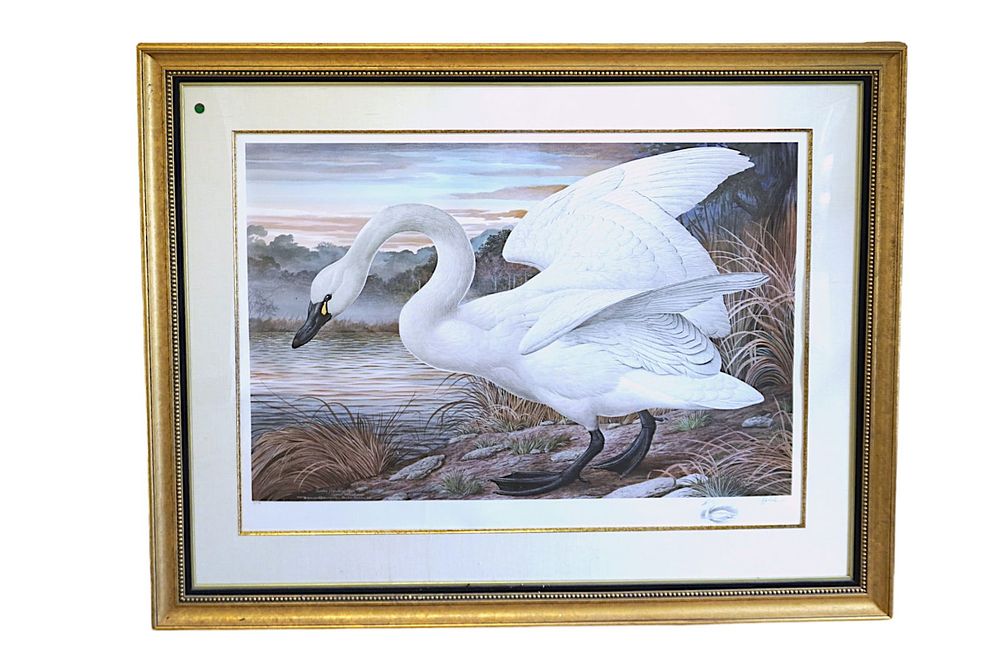 Lot 158: LARGE BASIL EDE LTD ED TUNDRA SWAN LITHOGRAPH