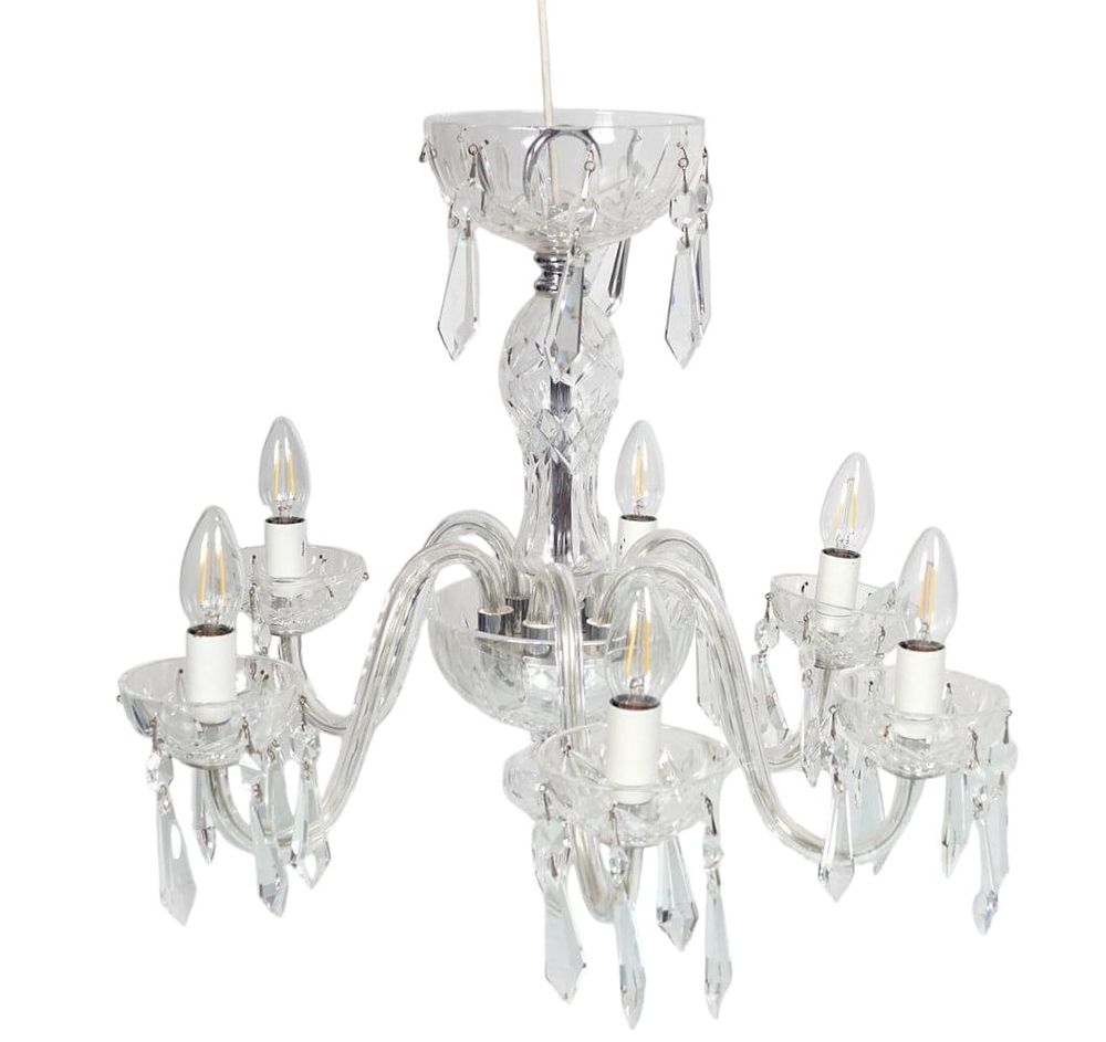 Lot 163: VINTAGE 6 ARM WATERFORD CRYSTAL CHANDELIER