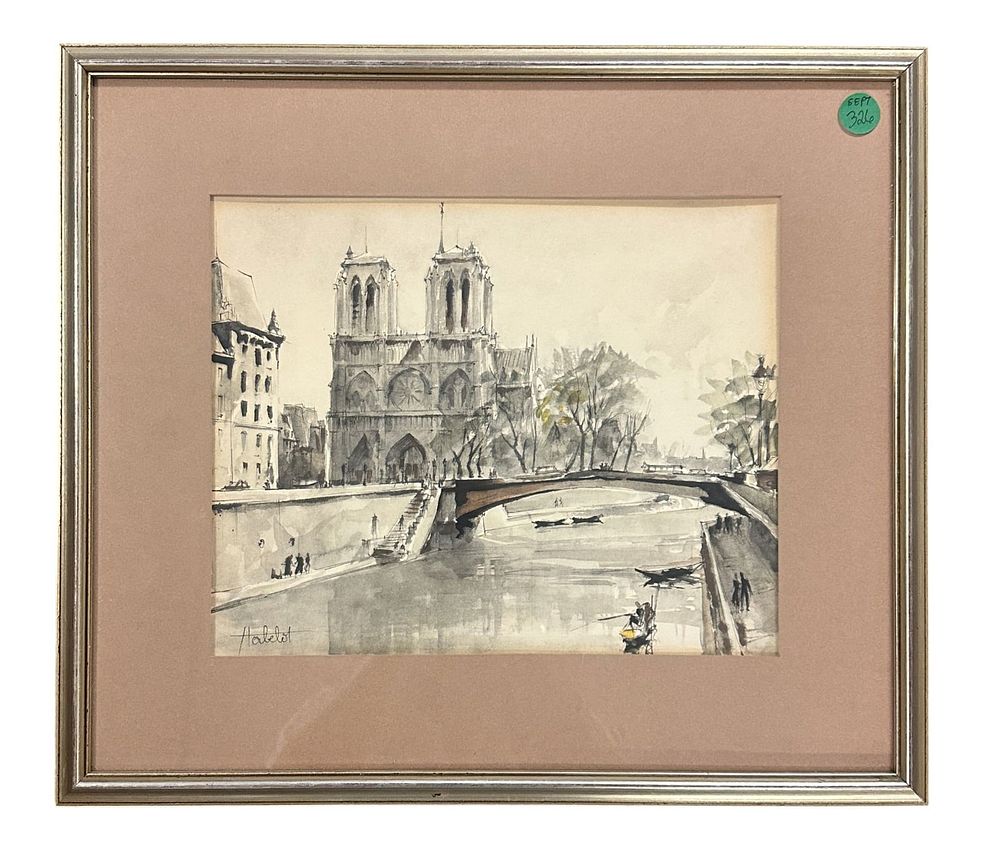 Lot 326: MCM HERBELOT FRENCH NOTRE DAME PRINT
