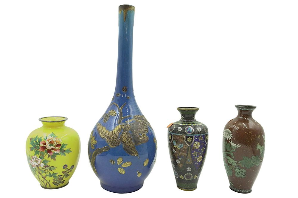 Lot 331: LOT OF VINTAGE AND ANTIQUE CLOISONNE - 4 PIECES
