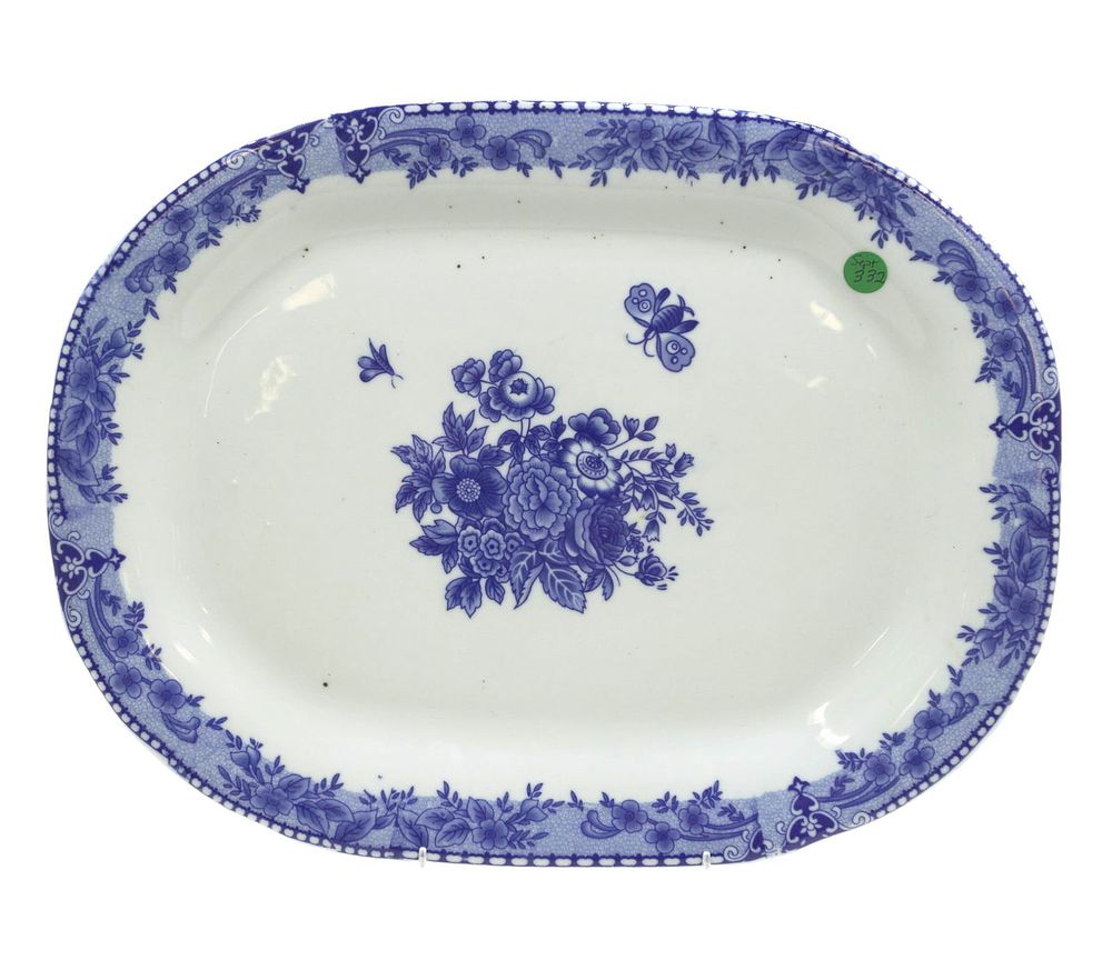 Lot 332: LARGE VICTORIA WARE BLUE & WHITE PLATTER