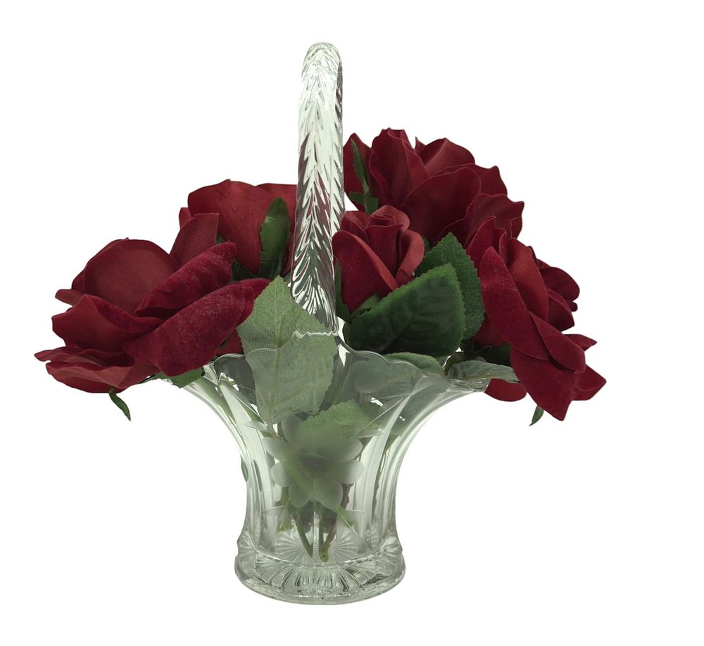Lot 353: VINTAGE ETCHED GLASS BRIDES BASKET