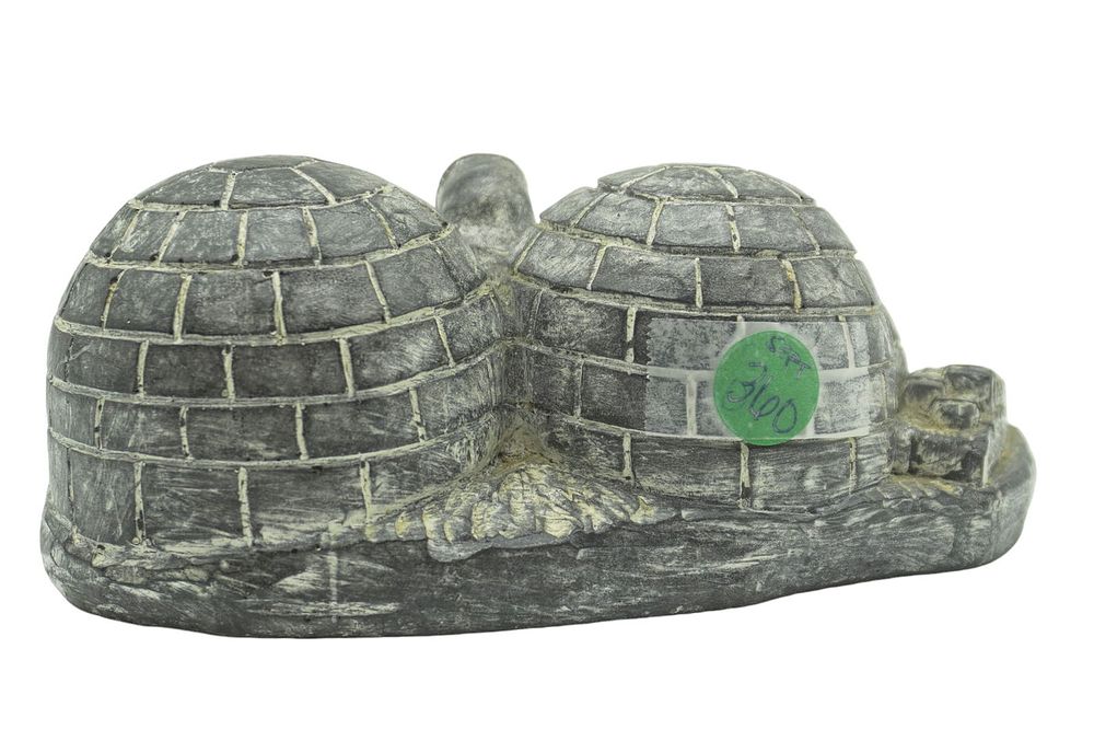 Lot 360: INUIT SOAPSTONE IGLOO SCULPTURE