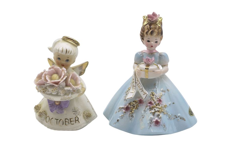 Lot 346: 2 VINTAGE LEFTON PORCELAIN FIGURINES