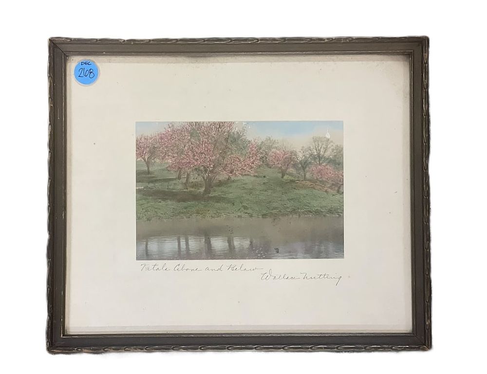 Lot 268: ANTIQUE WALLACE NUTTING SIGNED LITHOGRAPH "PETALS ABOVE AND BELOW"