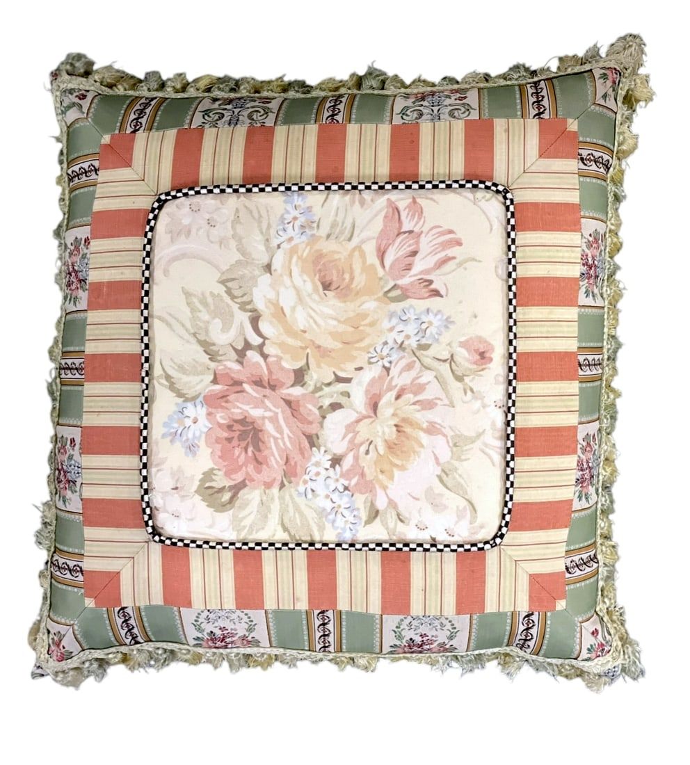 Lot 285: VINTAGE MACKENZIE-CHILDS LARGE DECORATIVE PILLOW