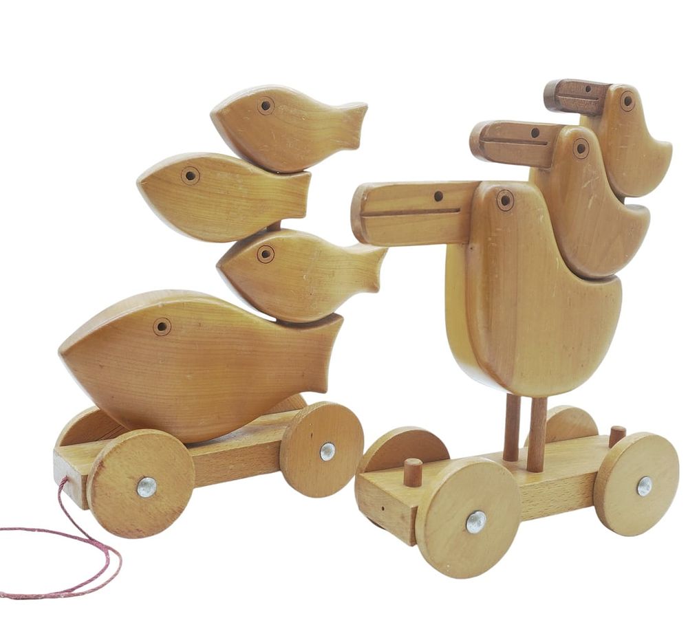 Lot 295: 2 SPIEL NAEF SWISS MADE ANTONIO VITALI STACKABLE PULL TOYS