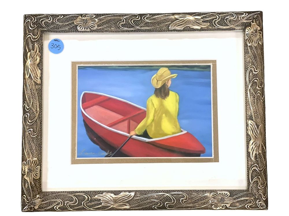 Lot 305: SIGNED "ENJOYING THE VIEW" BY LAURA CODY FRAMED ART PRINT