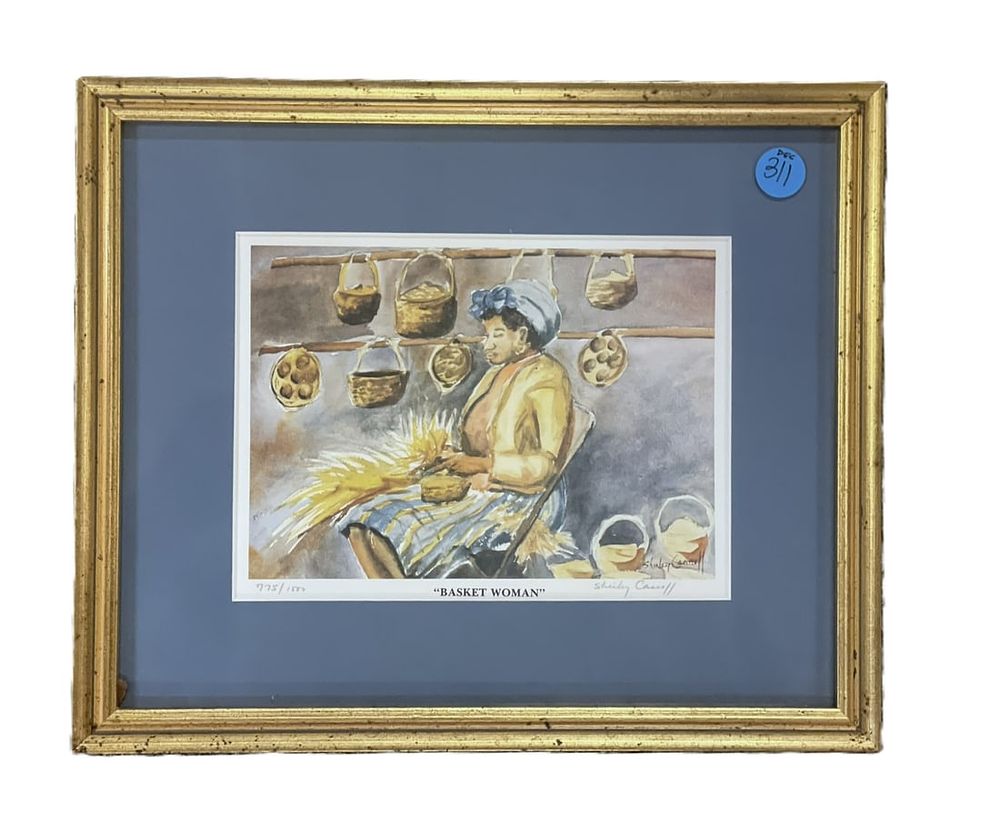 Lot 311: LIMITED EDITION "BASKET WOMAN" BY SHIRLEY CARROLL SIGNED PRINT