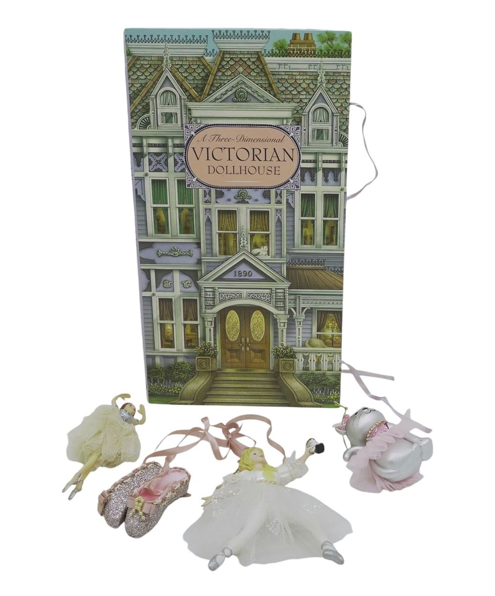 Lot 339: FOLD OUT VICTORIAN DOLLHOUSE AND BALLERINA LOT - 5 PIECES