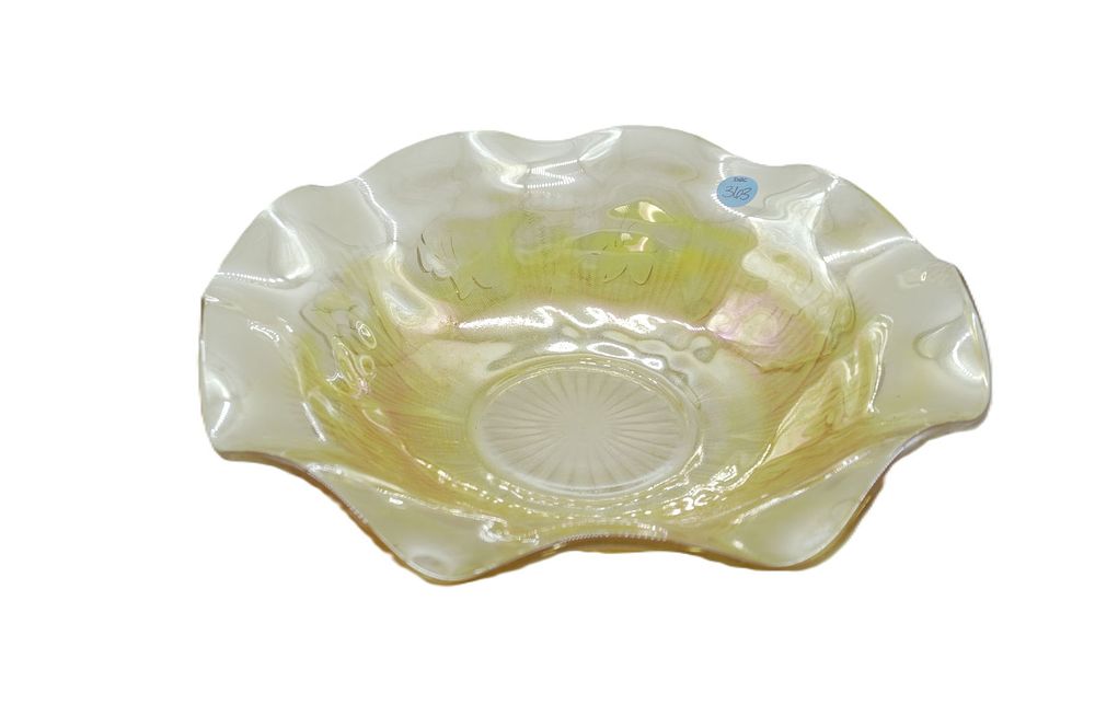 Lot 363: MCM JEANNETTE LARGE IRIS CARNIVAL GLASS BOWL