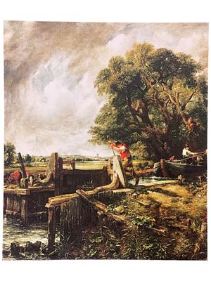 JOHN CONSTABLE GICLEE "THE LOCK". John Constable Giclee on Canvas "The Lock". Measures 