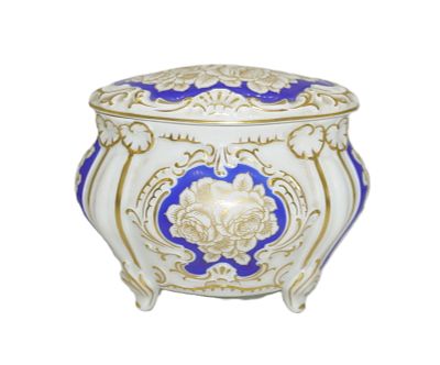 ROSENTHAL ART NOUVEAU LIDDED BOX SELB MARK. Rosenthal Porcelain Art Nouveau Box on curved feet. 