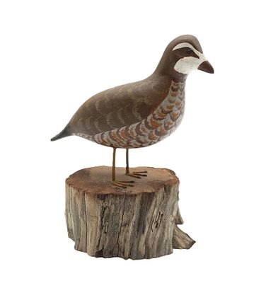 HERB DAISEY JR CARVED WOOD BOB WHITE. Herb Daisey Jr. of Chincoteague, VA Carved Wood Bob White 