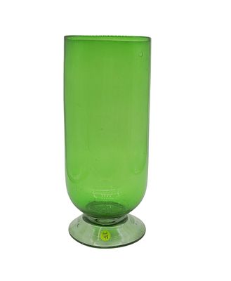 LARGE MCM EMERALD GREEN BLOWN GLASS VASE. Large MCM Emerald Green Blown Glass Vase. Measures 