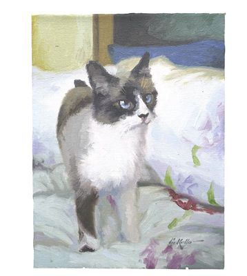 CHARLES KELLO (1942-2014) PORTRAIT OF GRIZABELLA. Original Oil of Canvas Cat Portrait 
