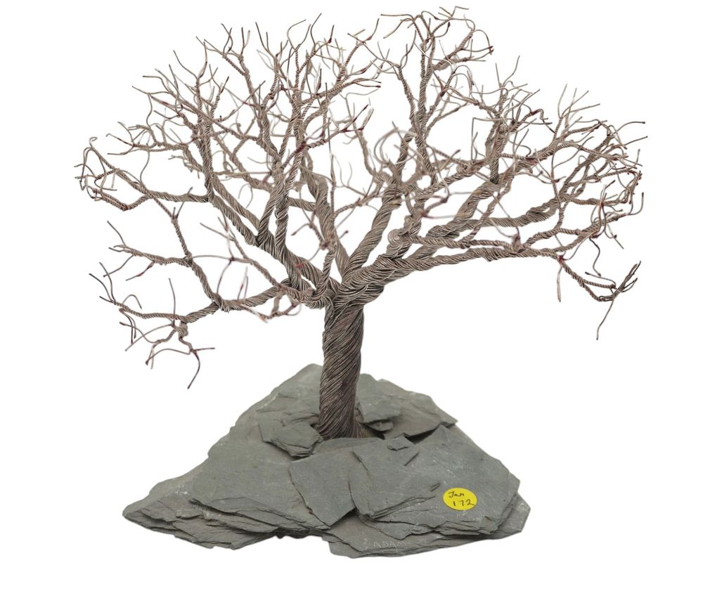 Lot 172: MCM RANDY ADAMS TREE SCULPTURE COPPER & SLATE