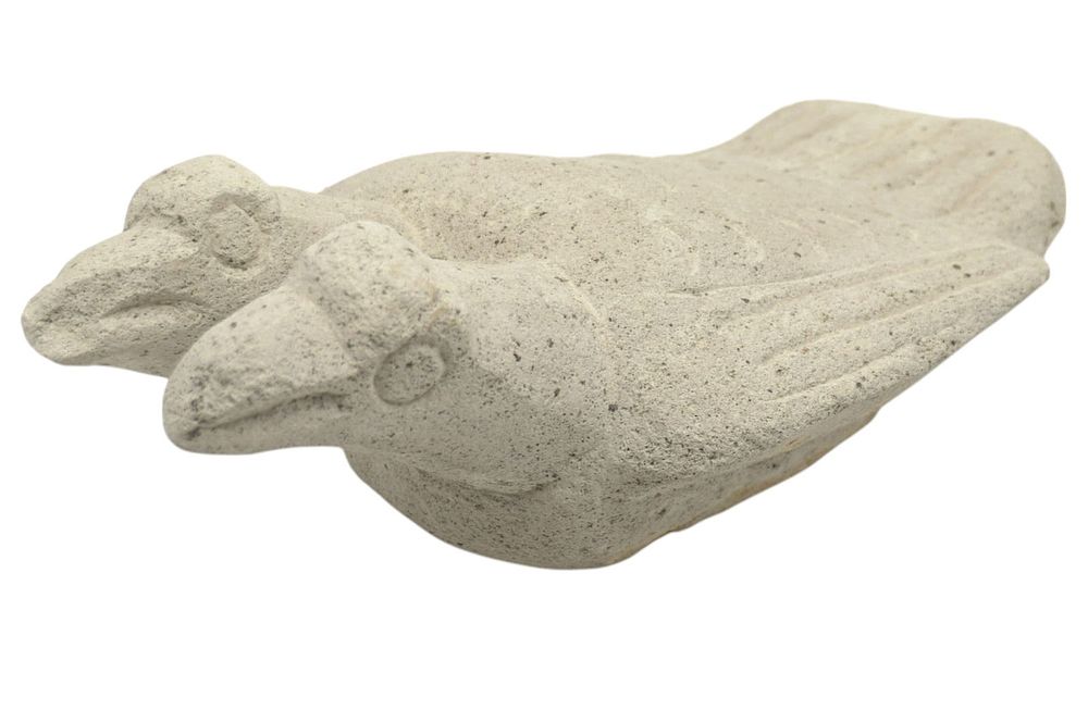 Lot 185: RAPA NUI 2 HEADED CARVED STONE BIRD