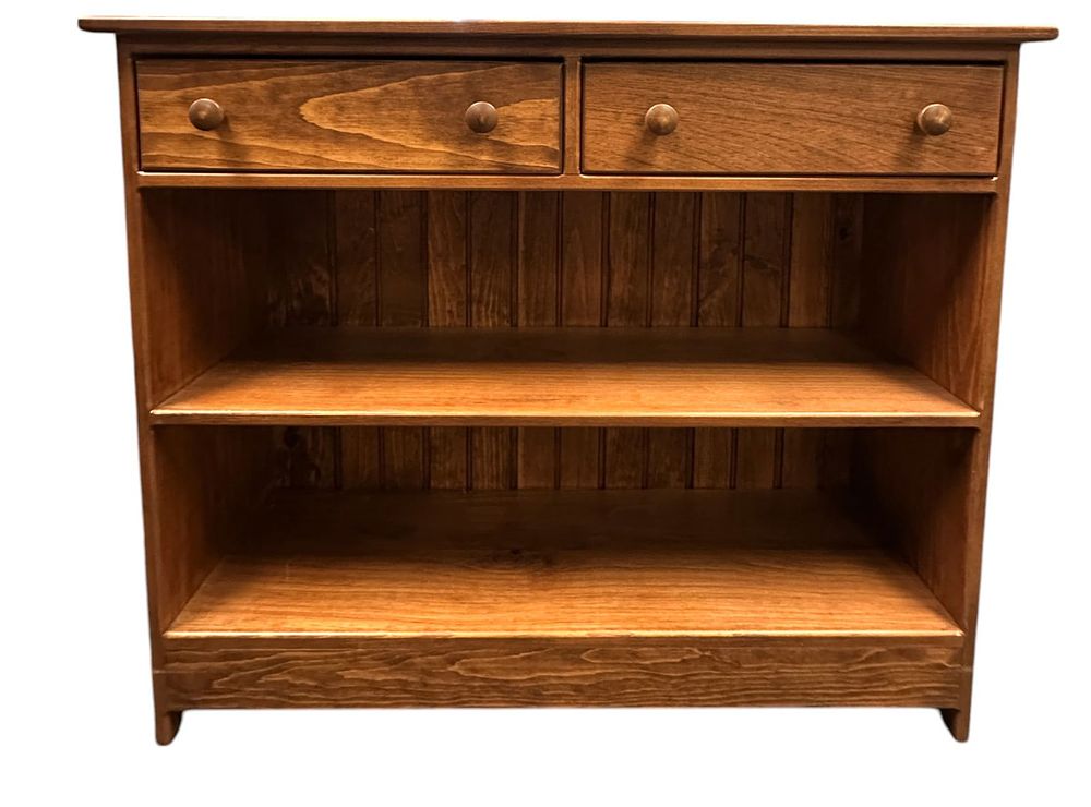 Lot 196: VINTAGE FARMHOUSE SOLID OAK BOOKCASE