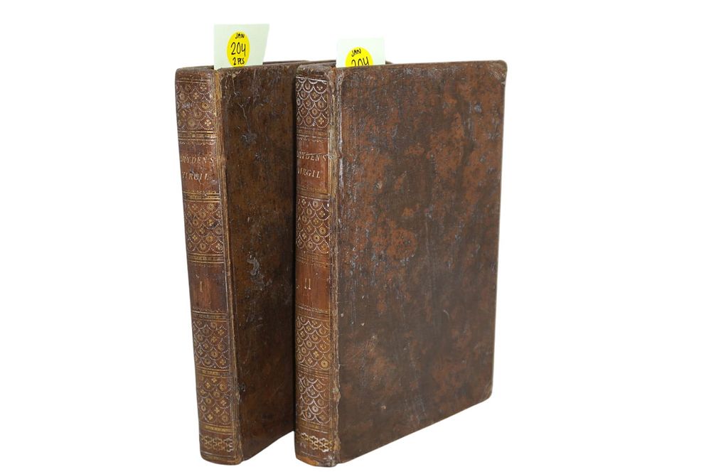 Lot 204: ANTIQUE "THE WORKS OF VIRGIL" VOL I AND II BY MR.DRYDEN, 1803