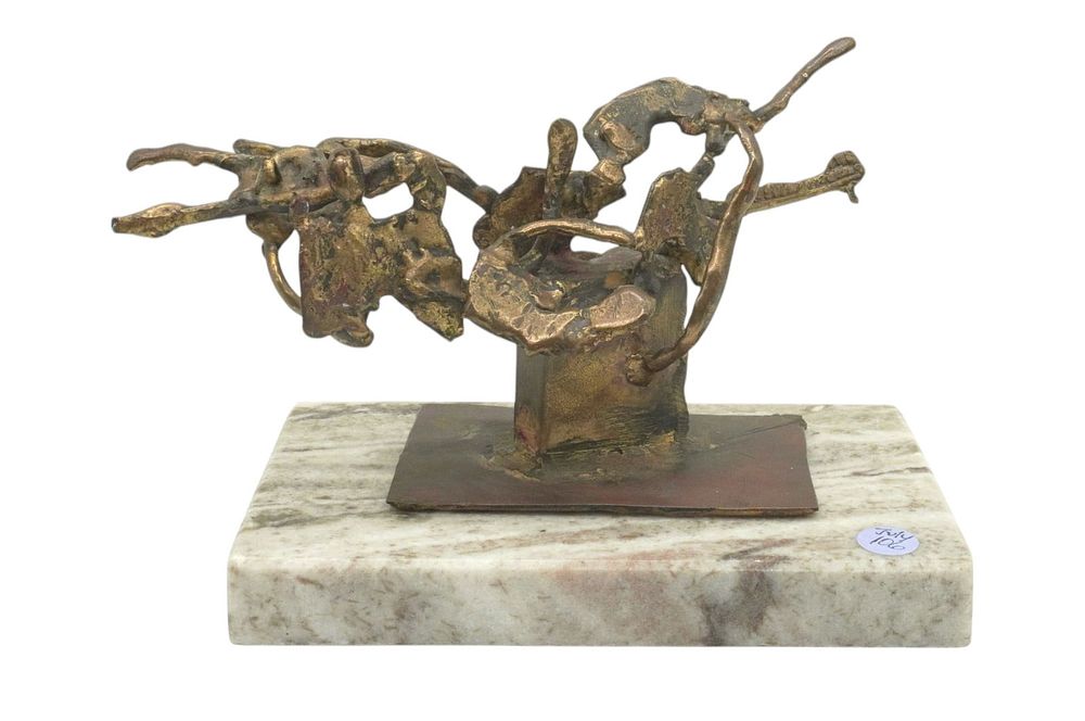 Lot 229: MID CENTURY BRONZE BRUTALIST SCULPTURE