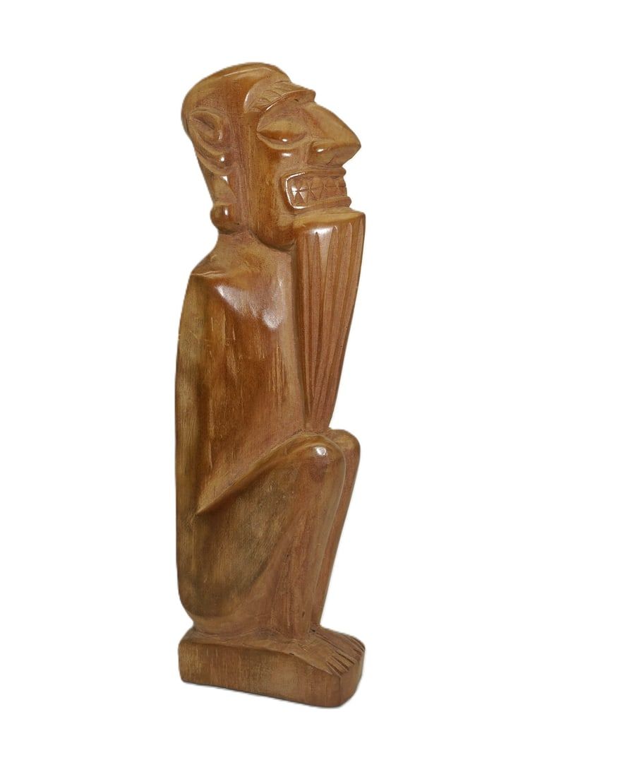 Lot 263: MAORI HAND CARVED TIKI IDOL