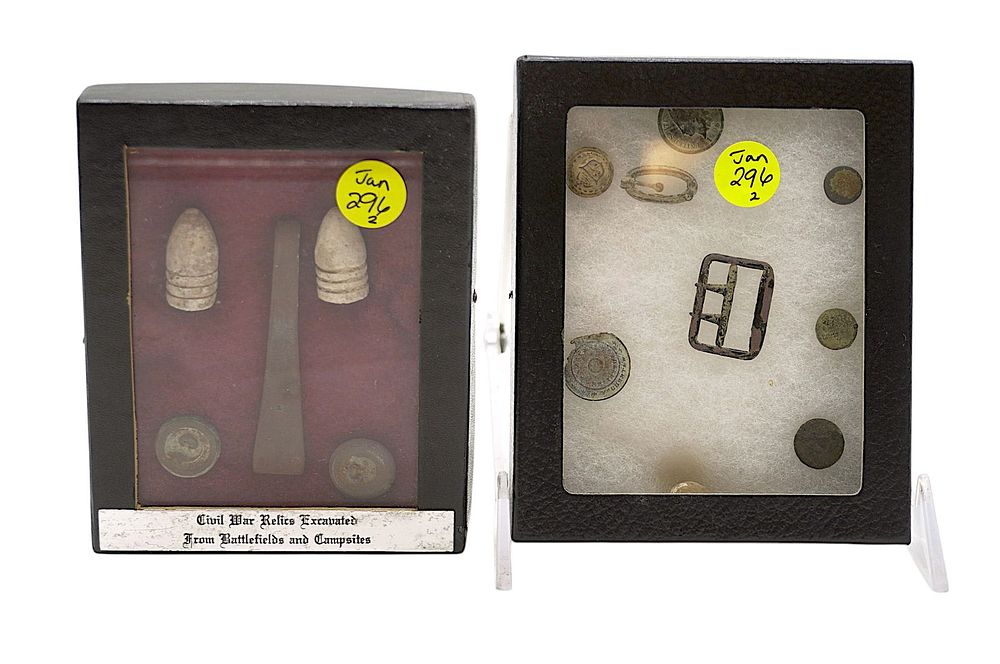 Lot 296: 2 BOX CIVIL WAR RELICS SOUTH CAROLINA