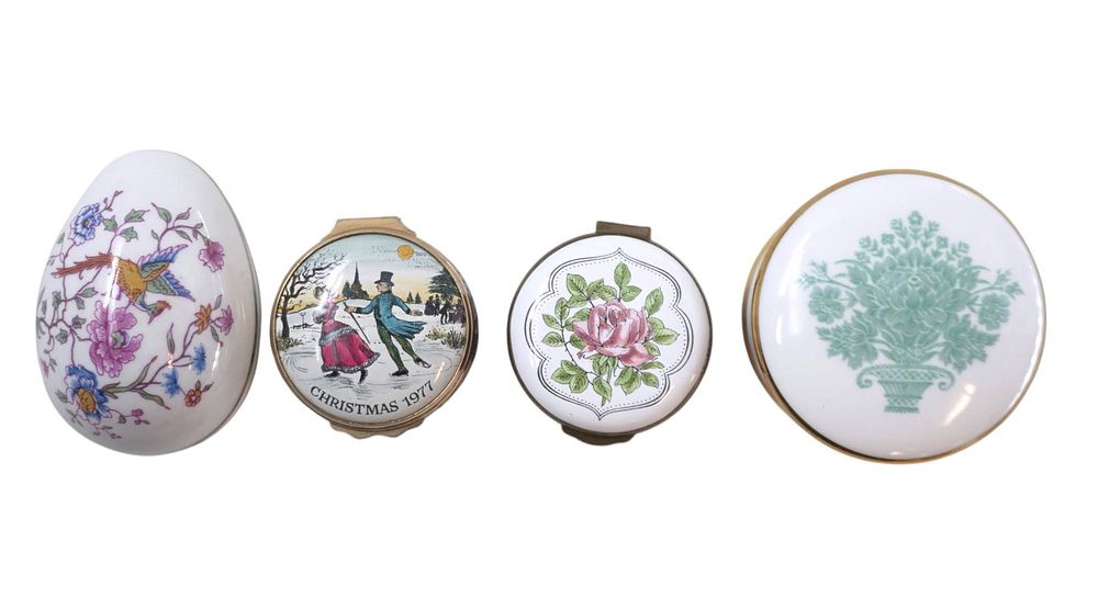 Lot 297: 4 TRINKET BOXES INCL HALCYON & CRUMMLES