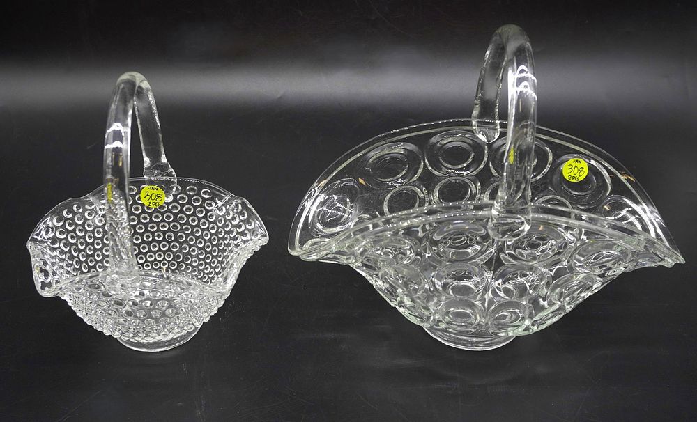 Lot 308: 2 VINTAGE GLASS BASKETS