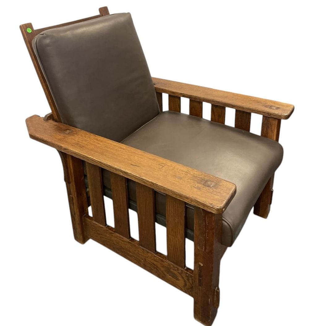 Lot 156: LIFETIME 1910 OAK ARTS & CRAFTS MORRIS CHAIR