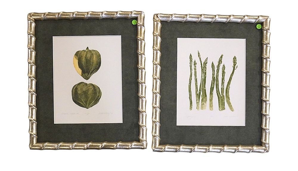 Lot 158: 2 FRAMED LTD ED VEGETABLE PRINTS SIGNED