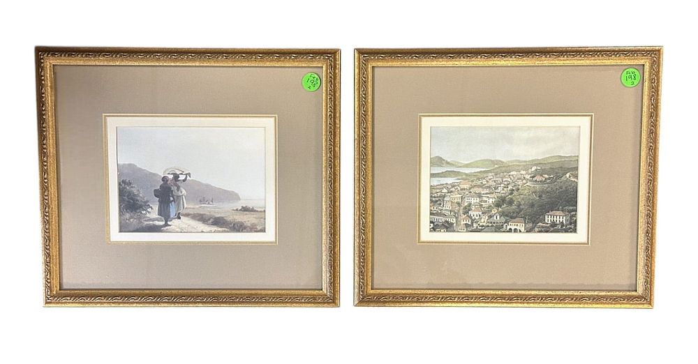 Lot 198: PAIR FRAMED COLOR PRINTS ST THOMAS