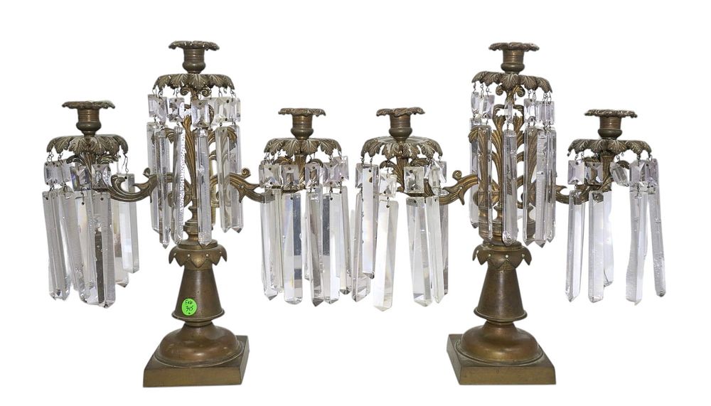 Lot 345: PAIR ANTIQUE GIRONDOLE CANDELABRA