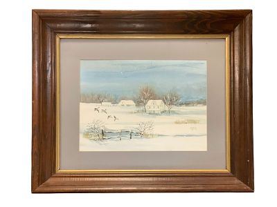 SHARON HIMES EASTERN SHORE WINTER WATERCOLOR. Sharon Himes Eastern Shore Maryland Winter 