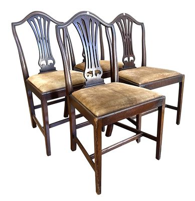 4 ANTIQUE ENGLISH MAHOGANY DINING CHAIRS. 4 Antique c. 1910 English Mahogany Dining Chairs. Each 