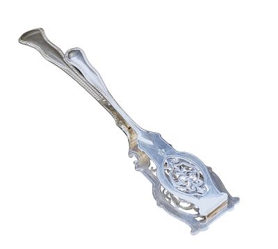 ART NOUVEAU WILLIAM HUTTON & SONS ASPARAGUS TONGS. William Hutton &amp; Sons British Silver 