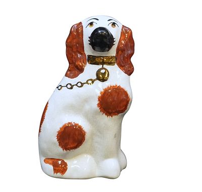 ENGLISH STAFFORDSHIRE KING CHARLES SPANIEL. Antique Staffordshire King Charles Spaniel. Made in 